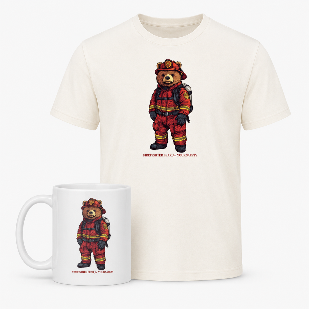 The Firefighter Bear Bundle - Tshirt + Tasse