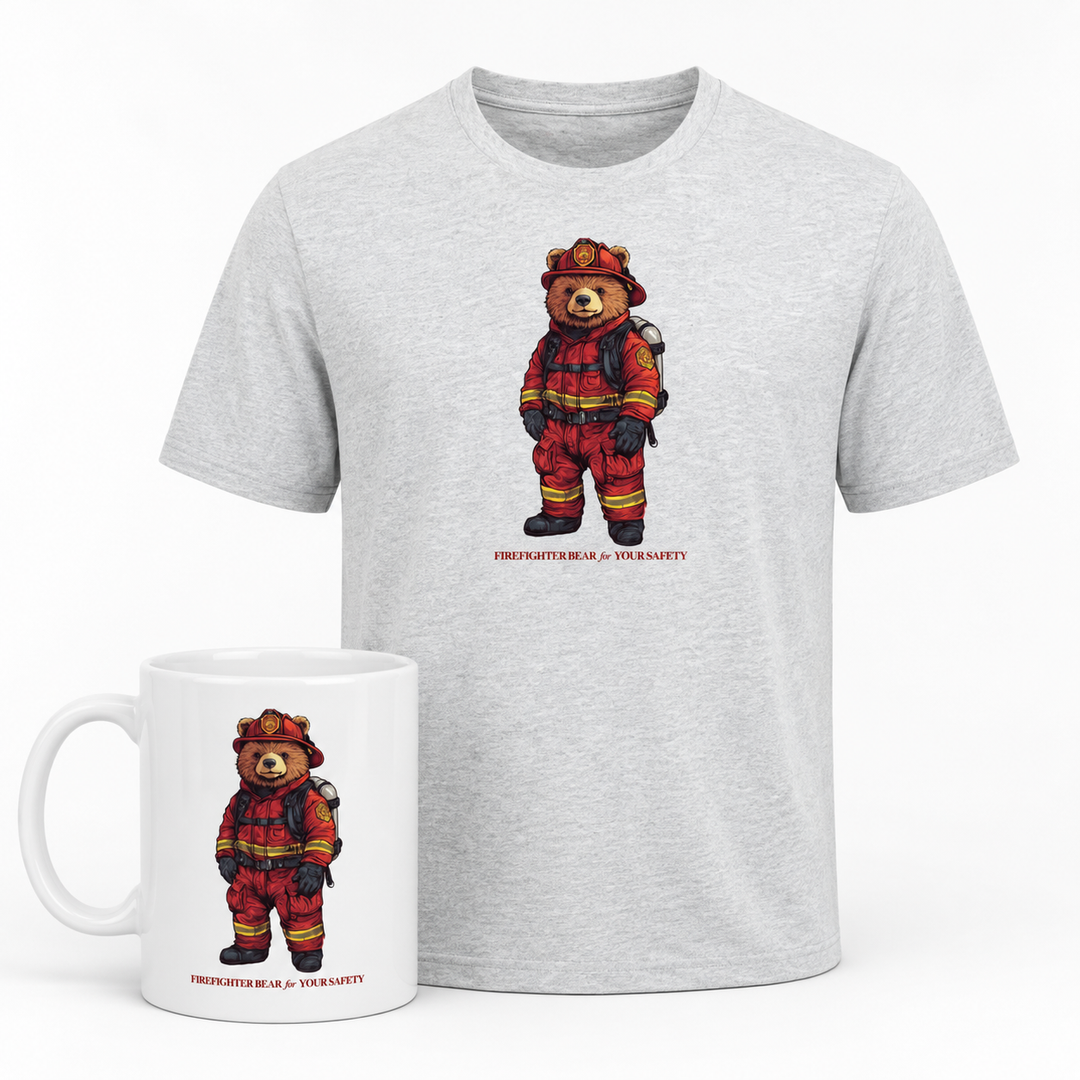 The Firefighter Bear Bundle - Tshirt + Tasse