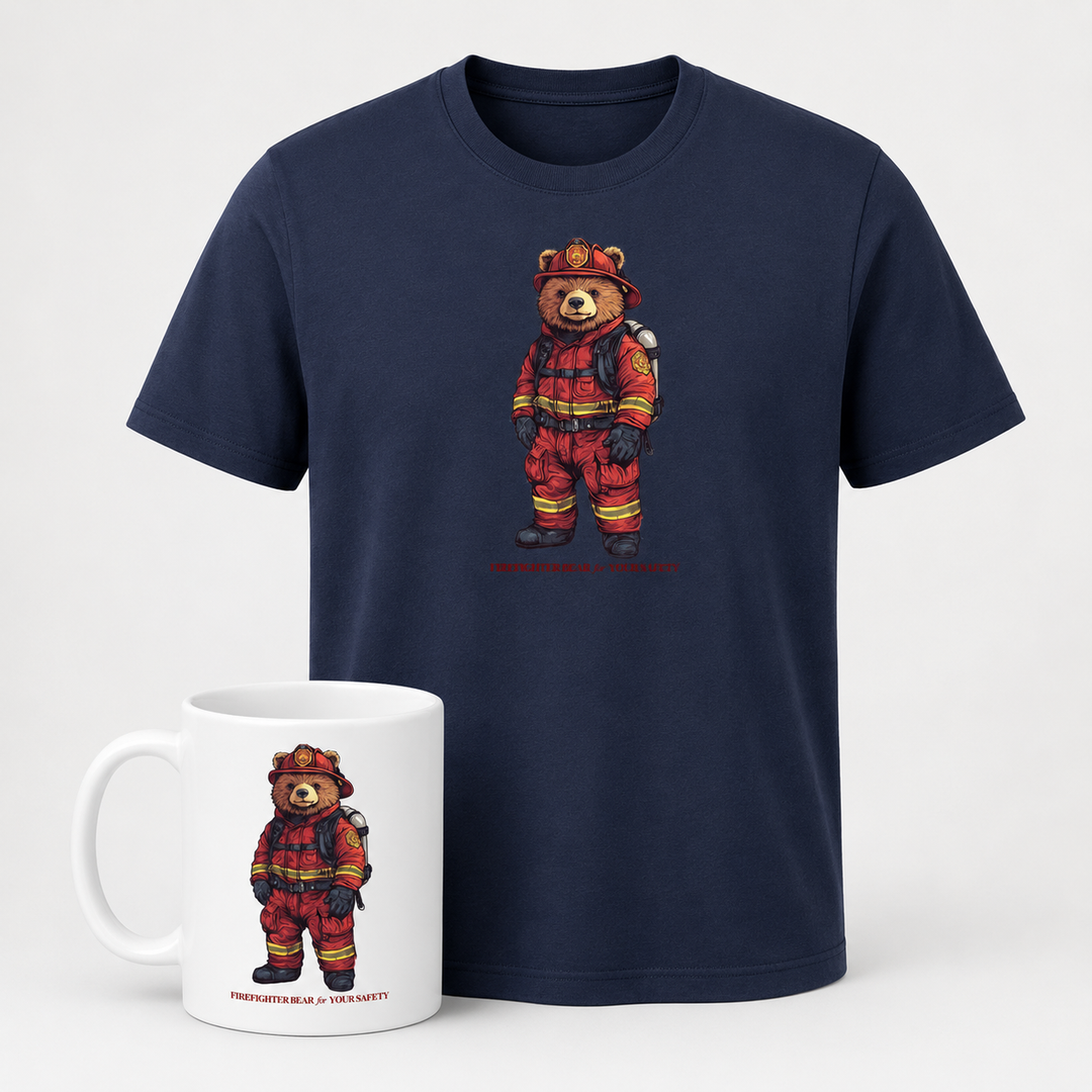 The Firefighter Bear Bundle - Tshirt + Tasse